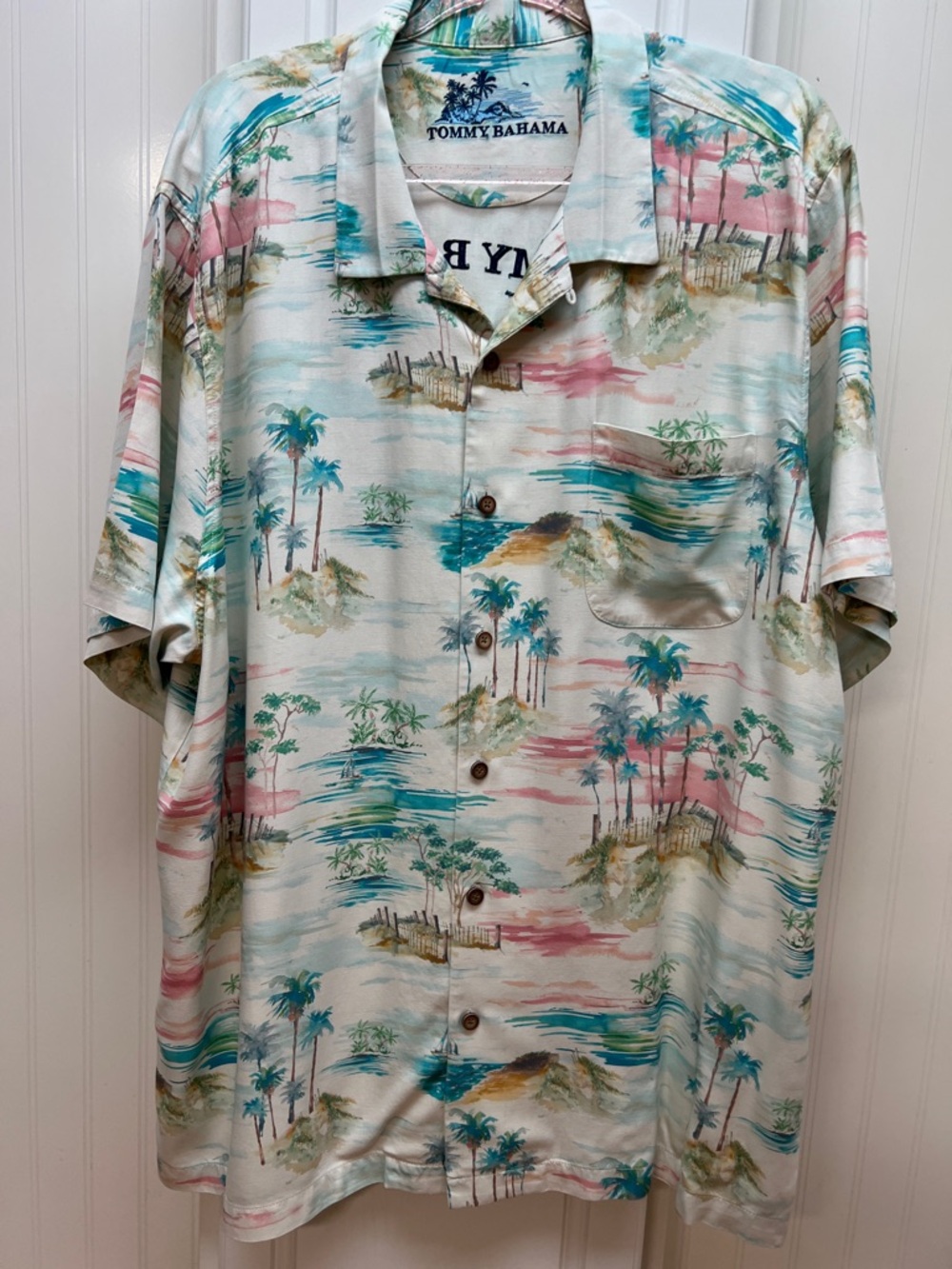 Tommy Bahama Pastel Coastal Print Short Sleeve Camp Shirt